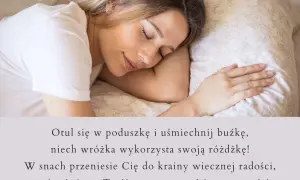 Kobieta śpi, otulona poduszką. Wiersze na dobranoc dla niej niosą marzenia i spokój.
