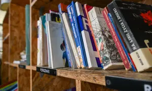 Książki na półce, idealne miejsce, gdzie oddać książki Poznań. Różnorodne tytuły, od poradników po literaturę.