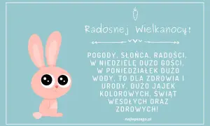 Uroczy króliczek z wielkimi oczami życzy radosnych, kolorowych świąt! Wesołych, zdrowych życzeń wielkanocnych rymowanki.