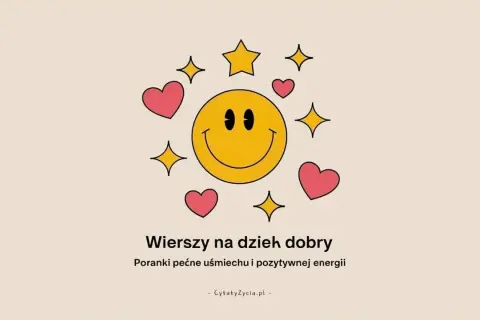 Uśmiechnięta buźka otoczona serduszkami i gwiazdkami. Wierszyki na dzień dobry dla niej, by poranki były pełne uśmiechu i pozytywnej energii.