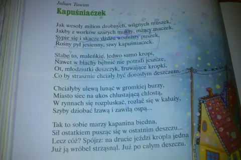 Kapuśniaczek wiersz – analiza i interpretacja pięknego utworu Tuwima