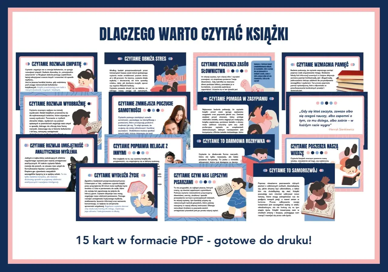 Dlaczego czytanie jest ważne? Rozwija empatię, obniża stres, poszerza słownictwo, wzmacnia pamięć i pomaga w zasypianiu. To darmowa rozrywka i samorozwój.
