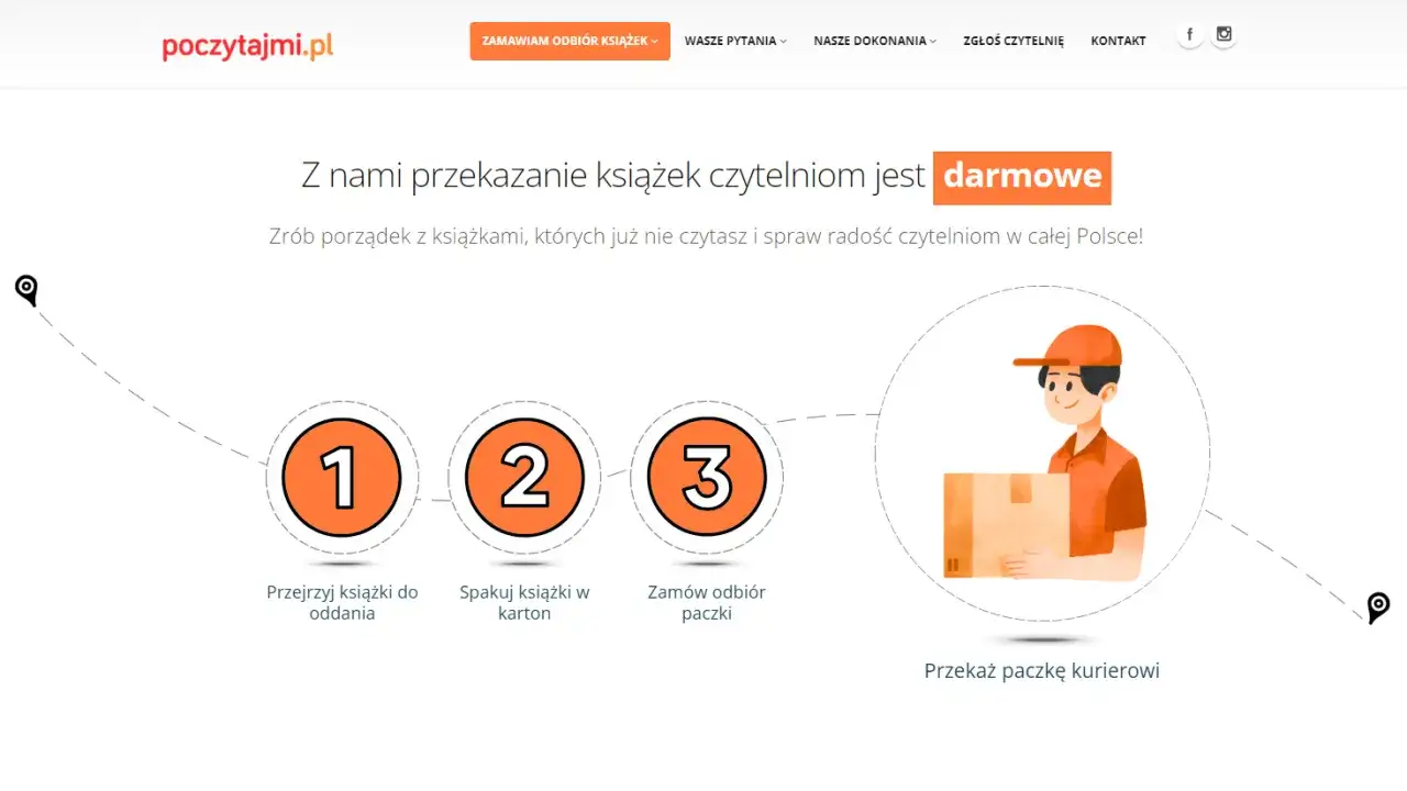 Gdzie oddać używane książki? Przekaż je czytelnikom za darmo! Proces w 3 krokach: przejrzyj, spakuj, zamów kuriera.